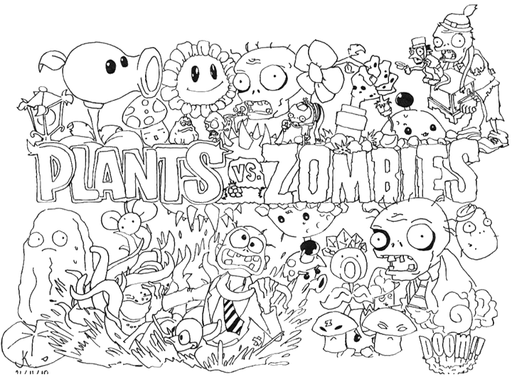 Printable zombie coloring pages for kids