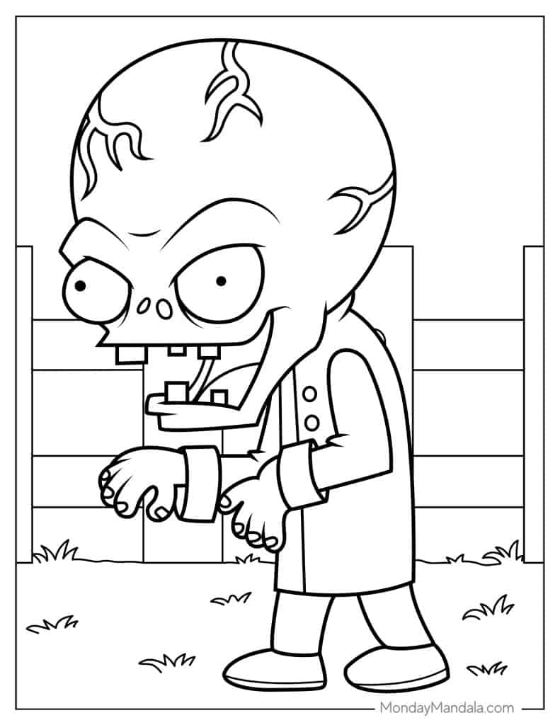 Zombie coloring pages free pdf printables