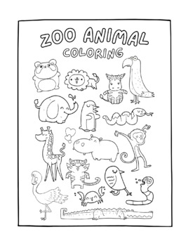 Zoo coloring tpt
