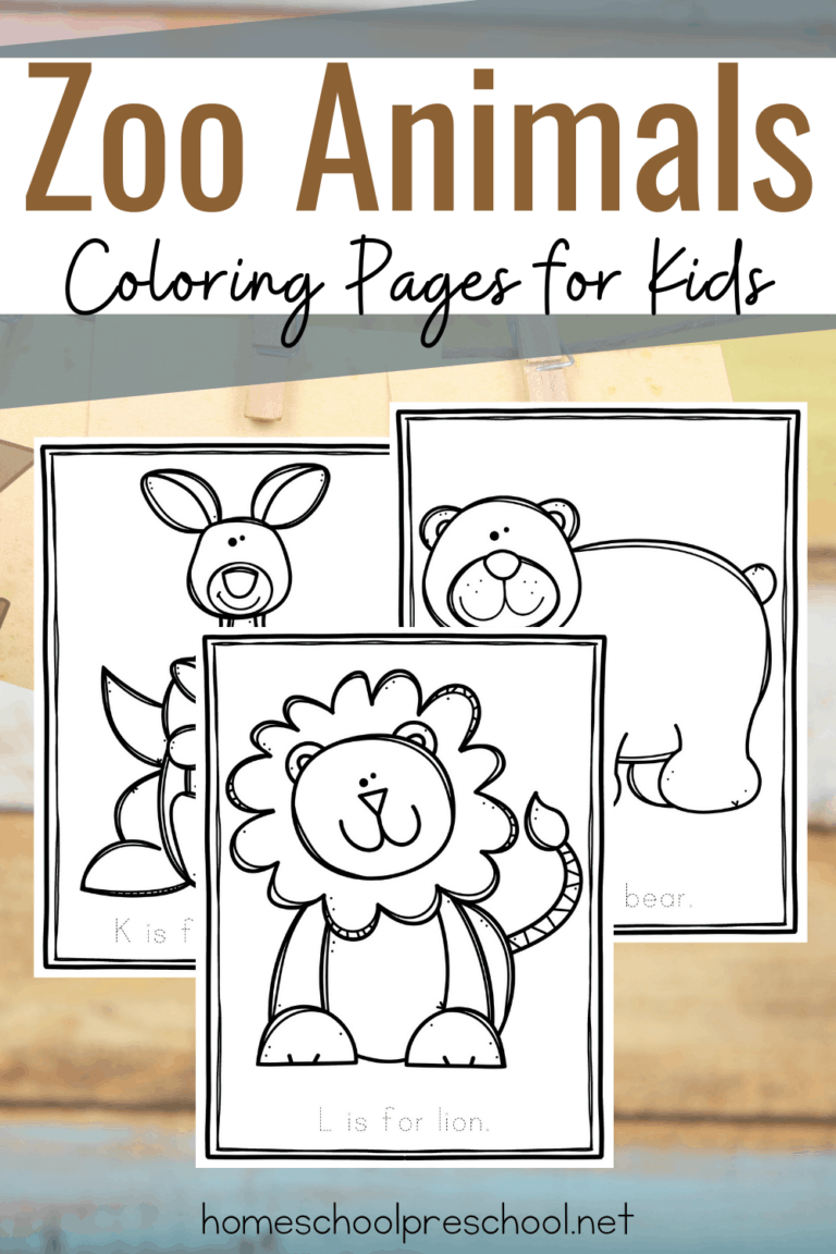 Printable zoo animal coloring pages for preschool