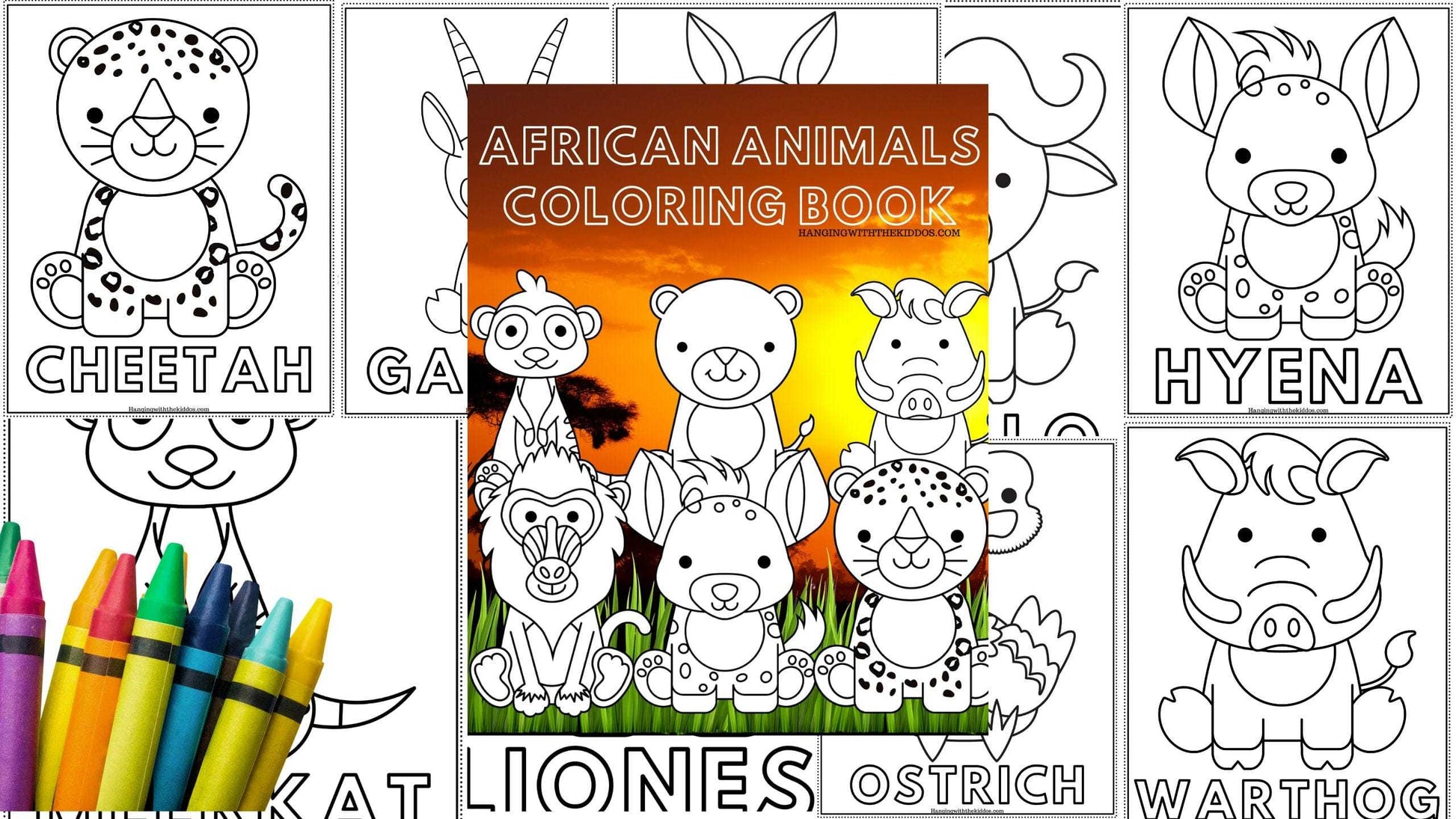 African animals coloring book printable colouring book for kids and adults zoo animal â hanging with the kiddos