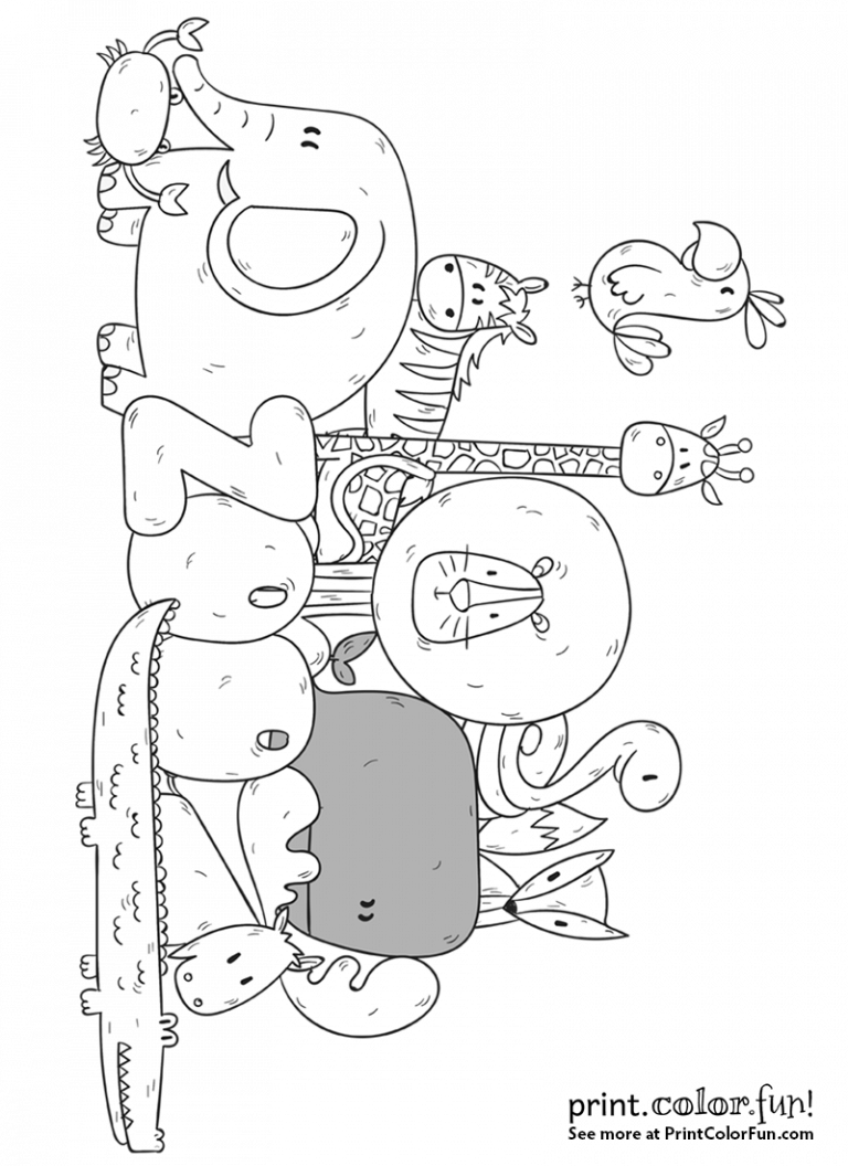 Zoo animal coloring pages printables