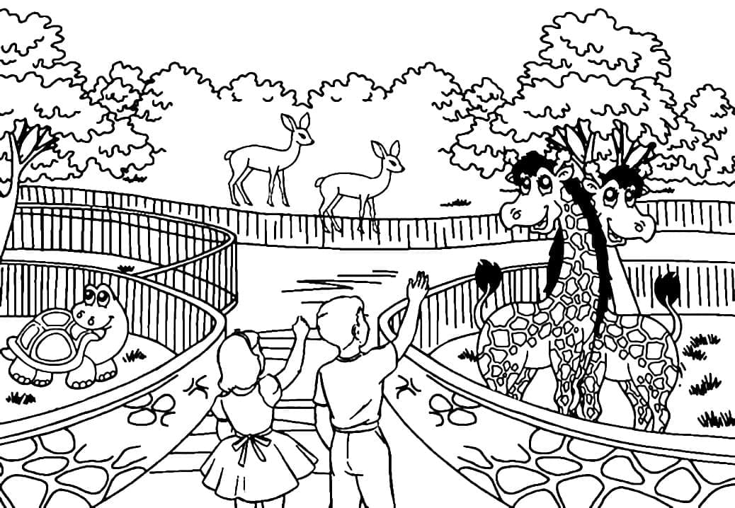 A trip to the zoo coloring page