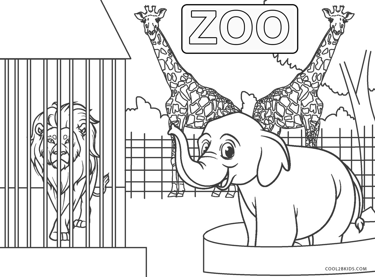 Free printable zoo coloring pages for kids