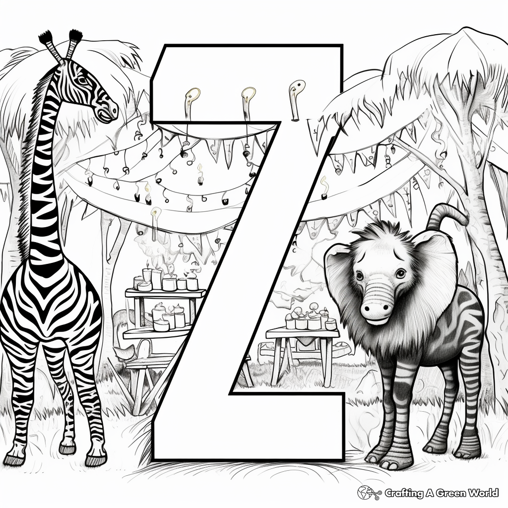 Z is for zoo coloring pages