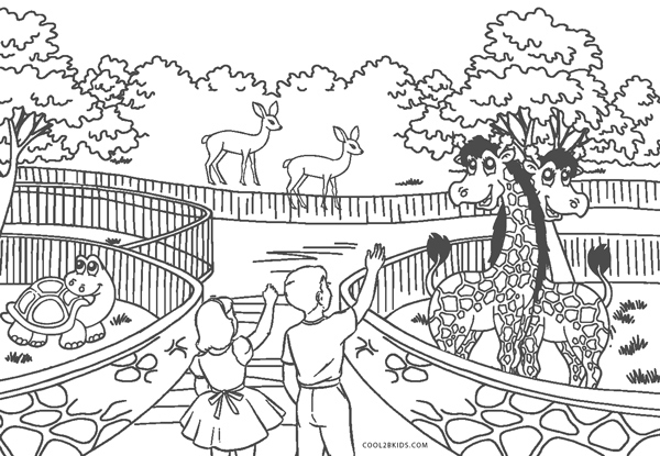 Free printable zoo coloring pages for kids