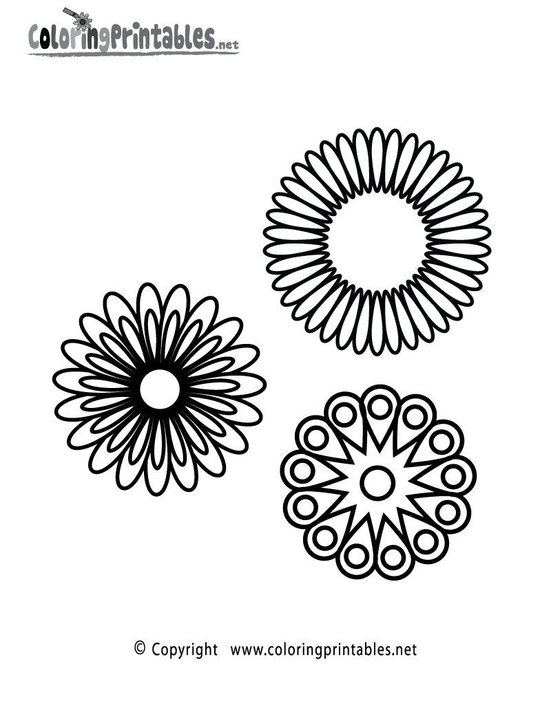 Floral design coloring page