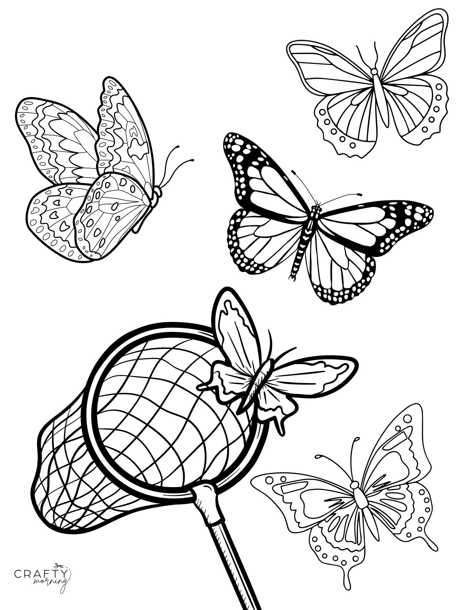 Free butterfly coloring pages to print