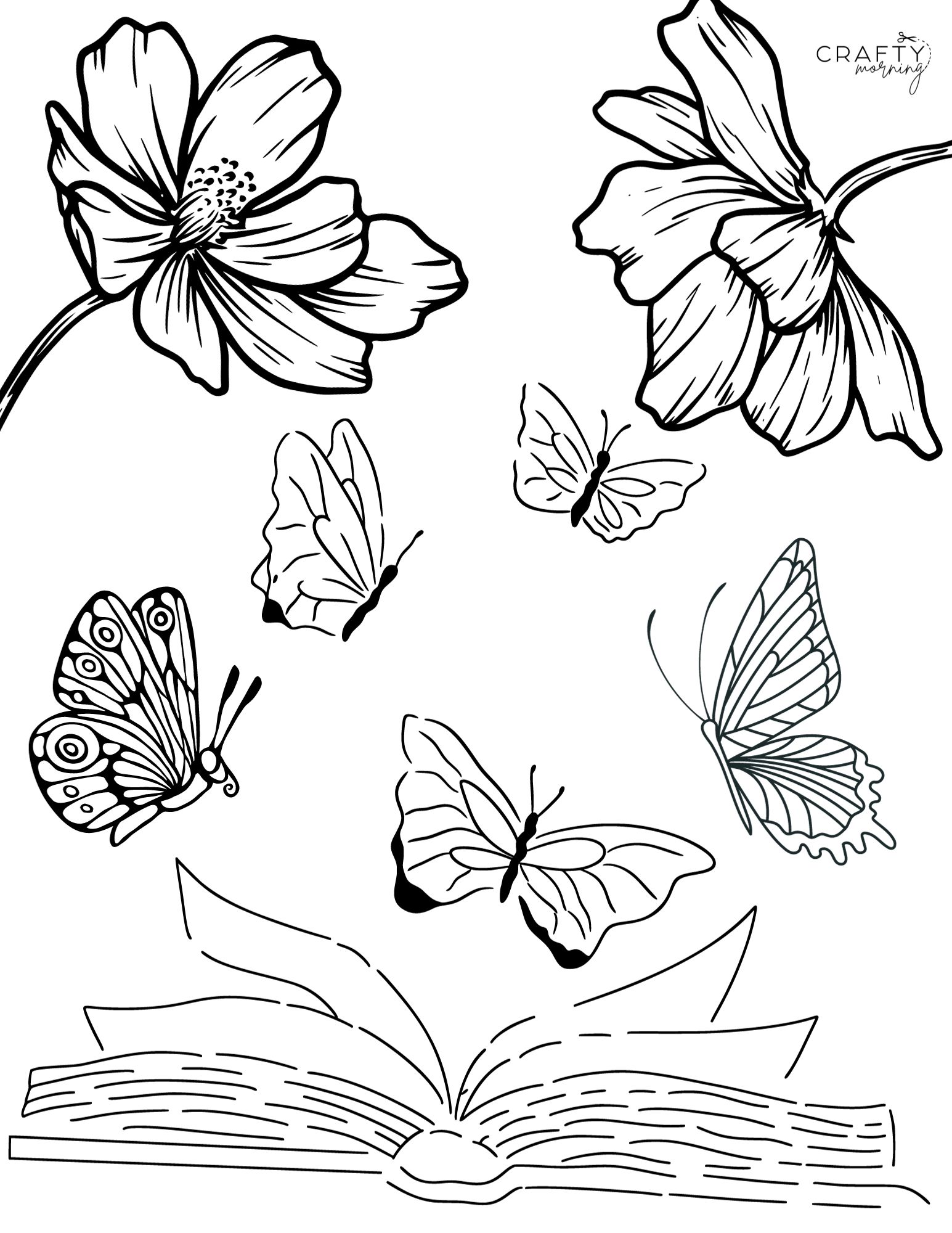 Free butterfly coloring pages to print