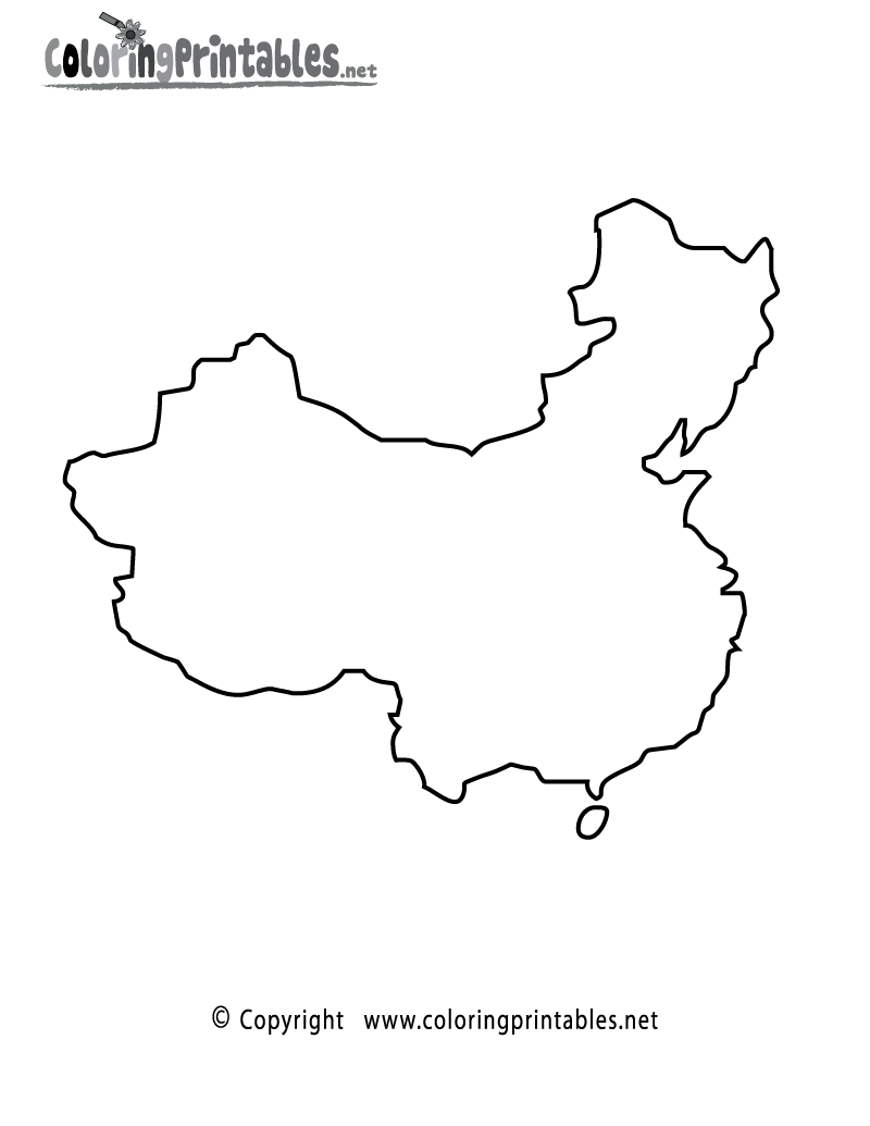 China map coloring page