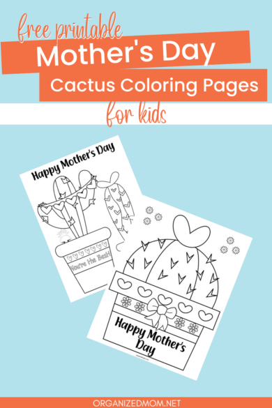 Free printable mothers day cactus coloring pages for kids