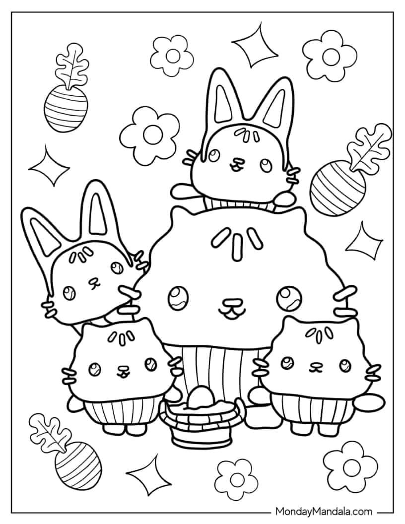 Gabbys dollhouse coloring pages free pdf printables coloring pages pink construction paper printable sticker sheets
