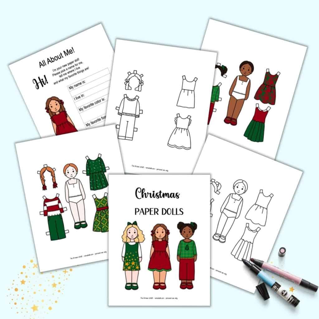 Free printable christmas paper dolls