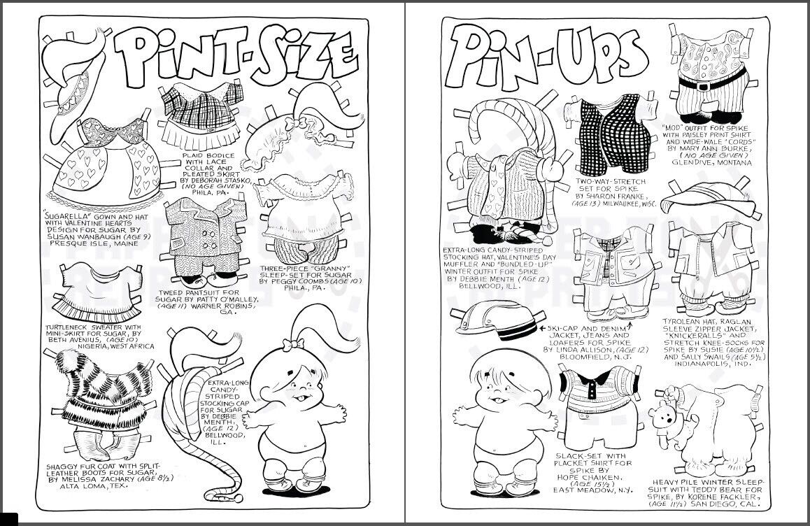 Assorted vintage ics paper doll coloring pages