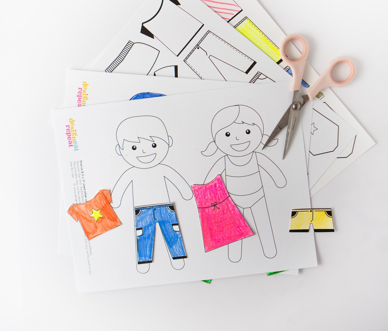 Color your own printable paper dolls