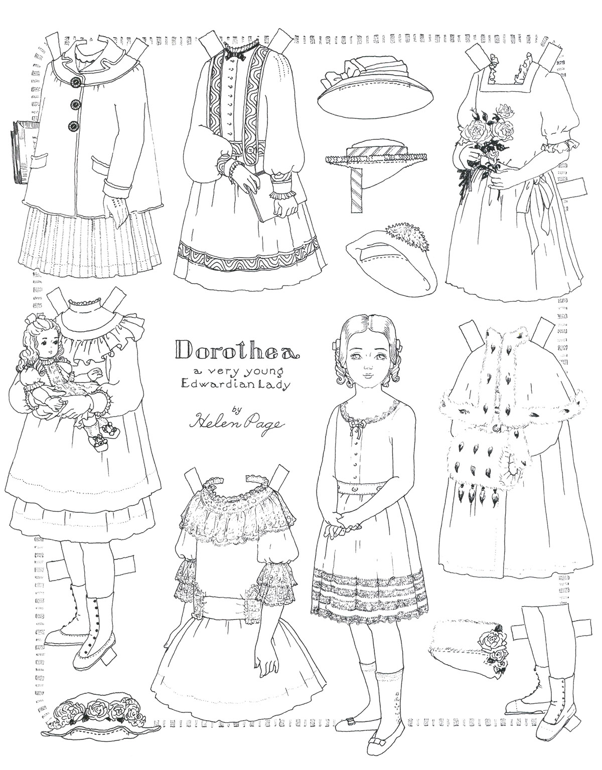 Printable paper doll coloring pages