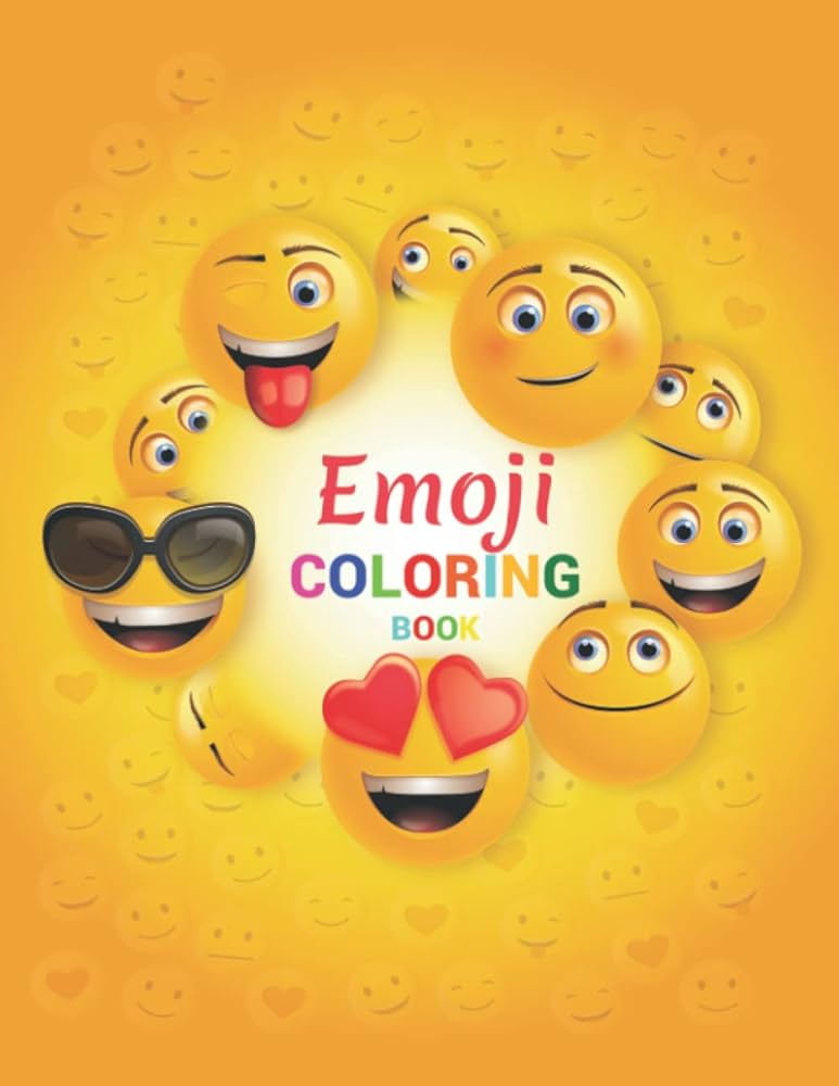 Emoji coloring book emoji faces funny faces