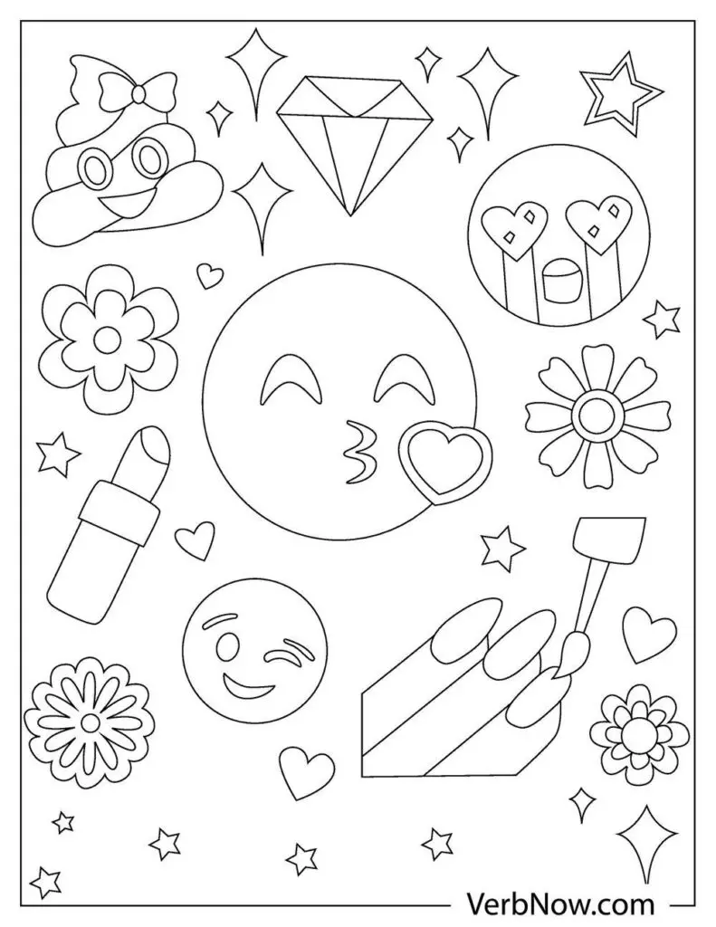 Free emoji coloring pages book for download printable pdf