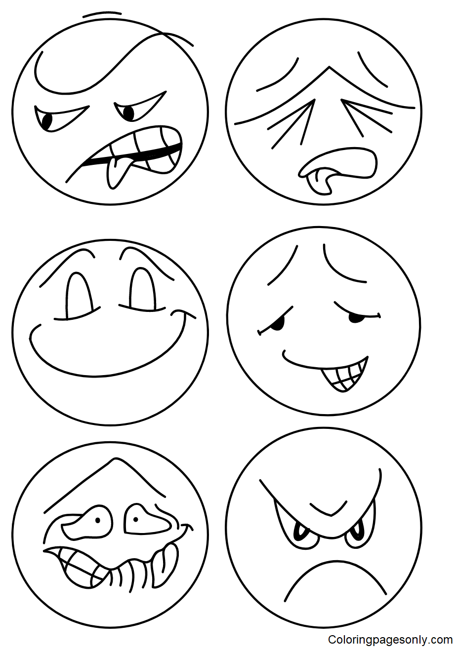Emotions coloring pages printable for free download