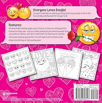 Emoji love coloring books for adults teens and kids two emoji books total of pages officially licensed emoji coloring book series newbourne media books
