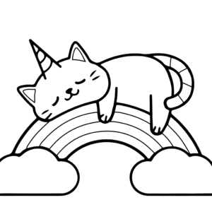 Unicorn cat coloring pages printable for free download