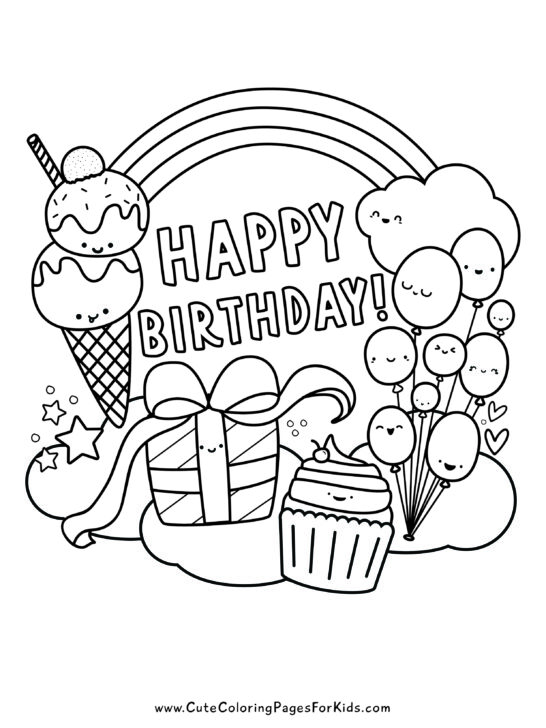 Free printable birthday coloring pages