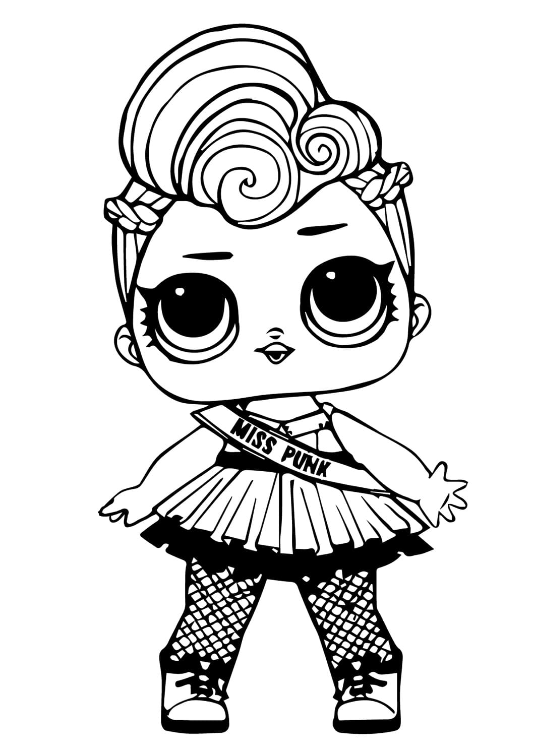 Miss punk lol surprise doll coloring page