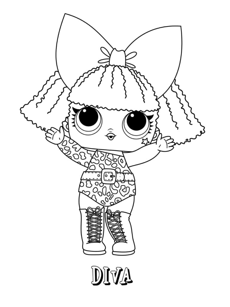 Diva lol surprise doll coloring page