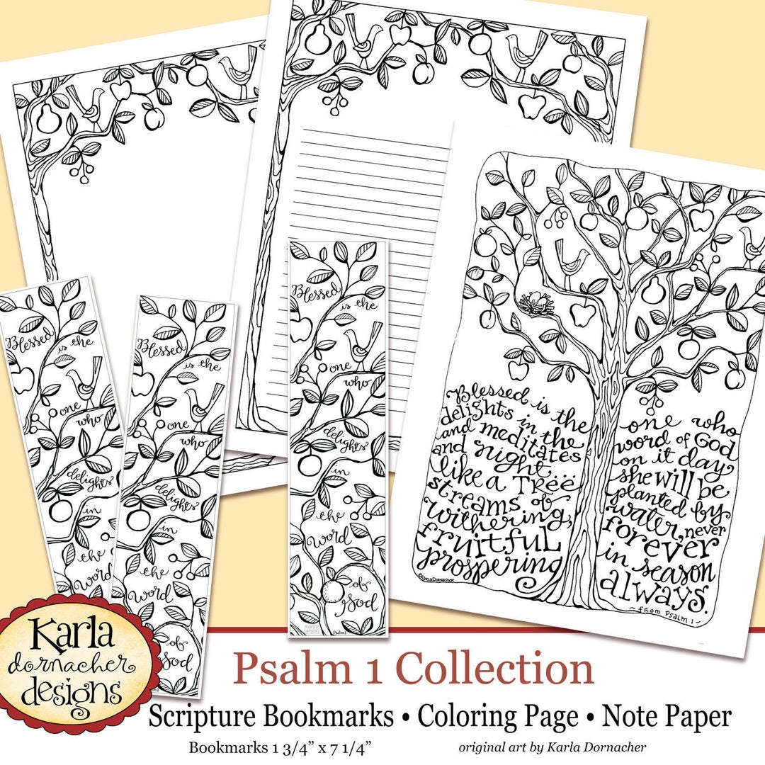 Psalm be like a tree bible journaling color your own instant download art print coloring page printable christian religious