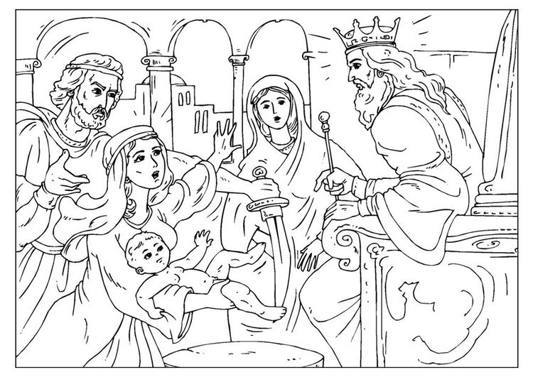 Coloring page judgement of solomon