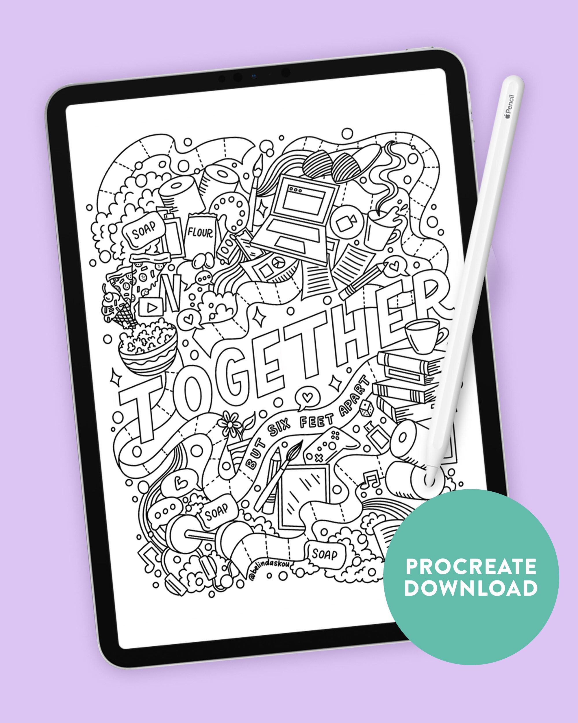 Free social distancing coloring page â belinda lettering artist and illustrator