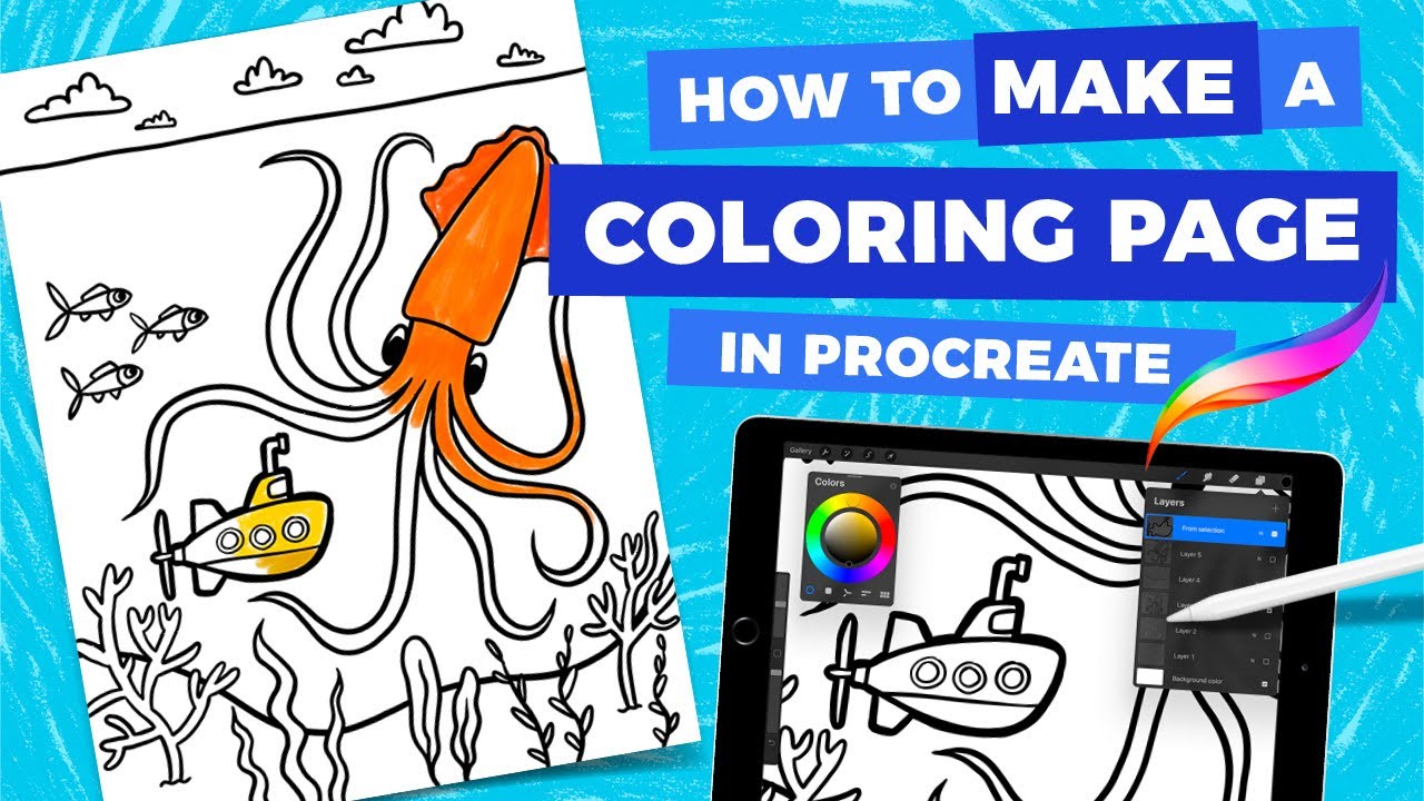 How to make a coloring page in procreate