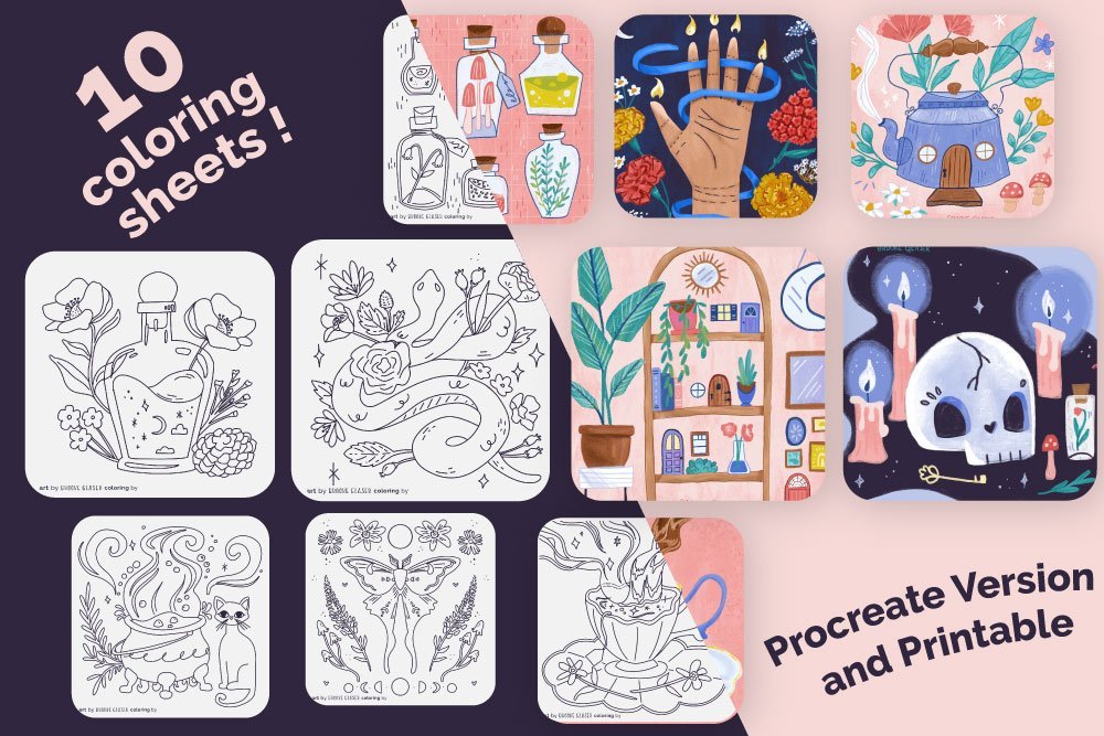 Procreate friendly coloring pages â brooke glaser