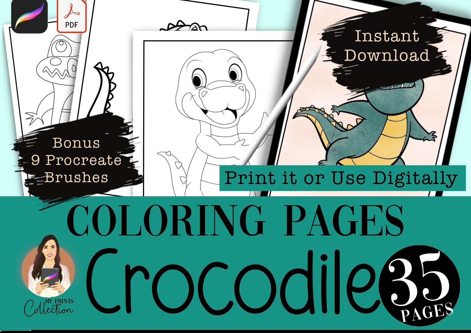 Crocodile coloring pages printable procreate coloring activities kids birthdays parties