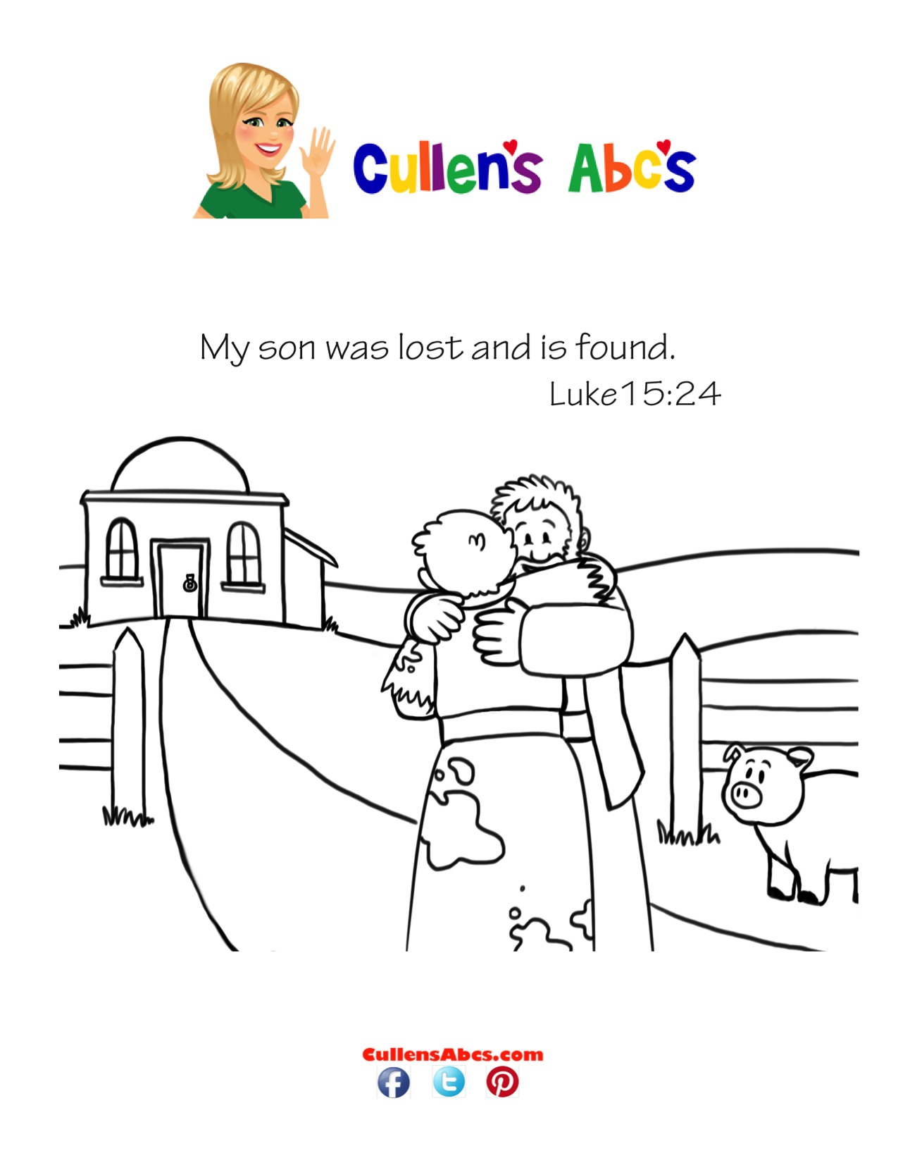 Bible key point coloring page the lost son free childrens videos activities