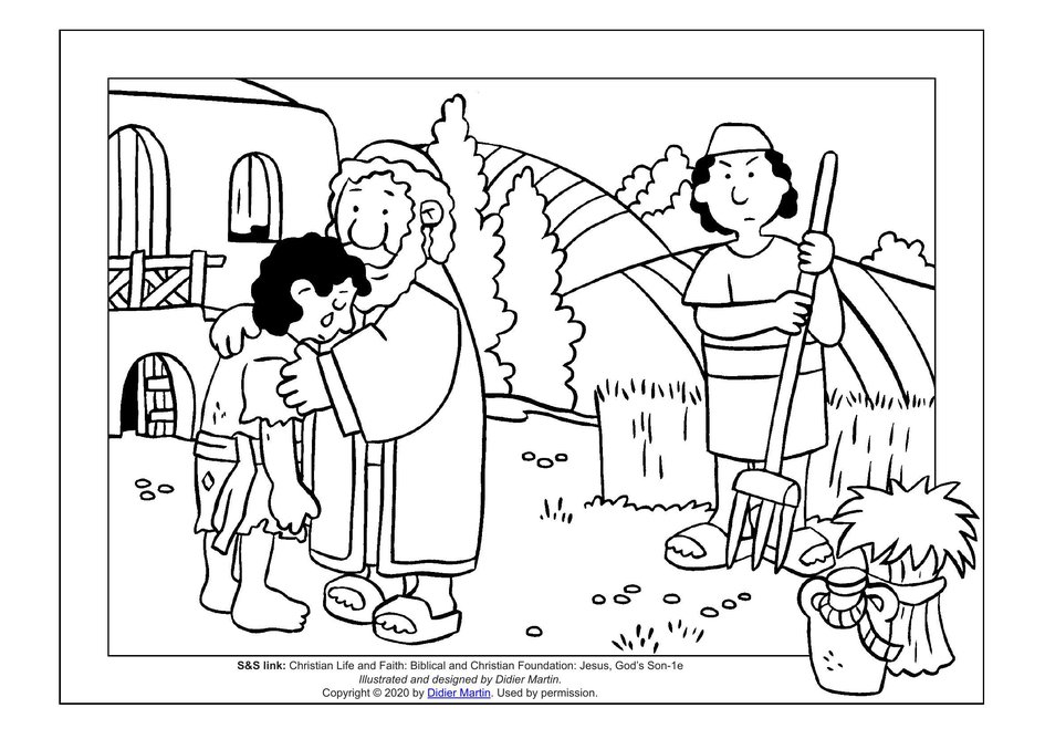 Coloring page the parables of jesus the prodigal son my wonder studio