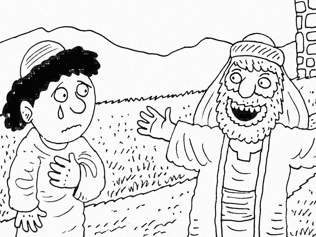 The prodigal son beginner coloring page