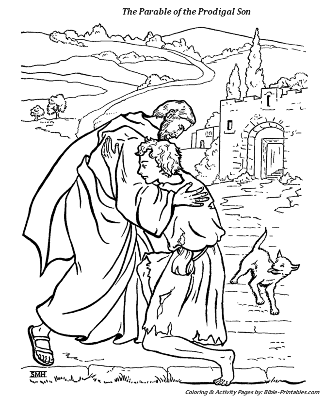 The parable of the prodigal son coloring pages