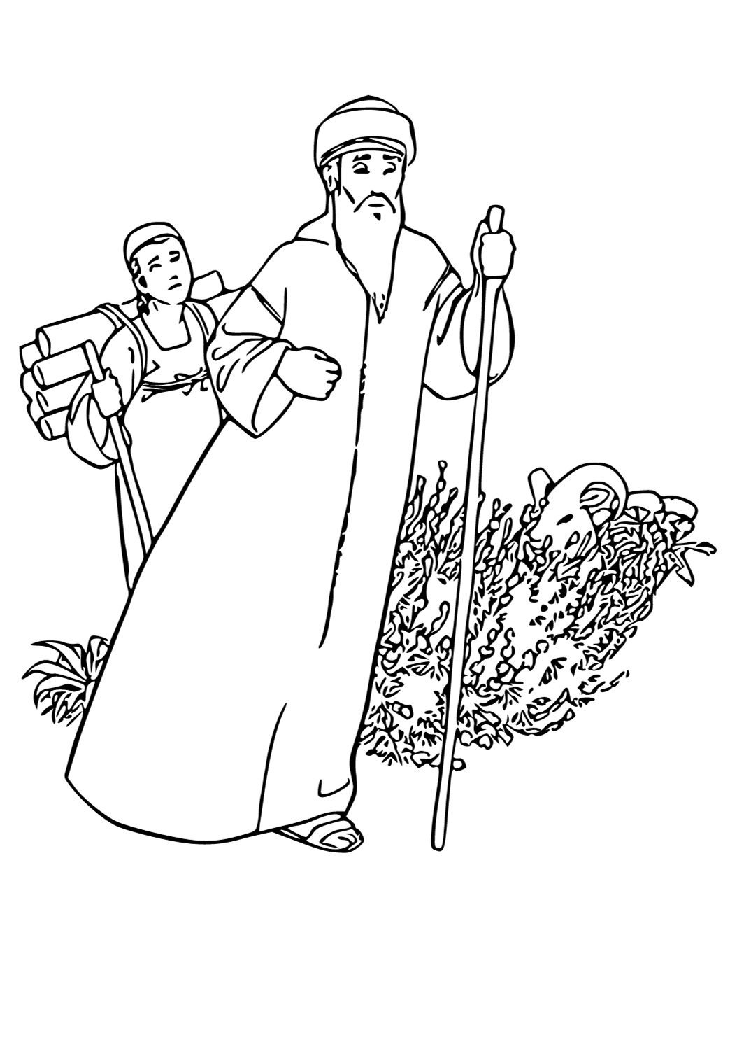 Free printable abraham son coloring page for adults and kids