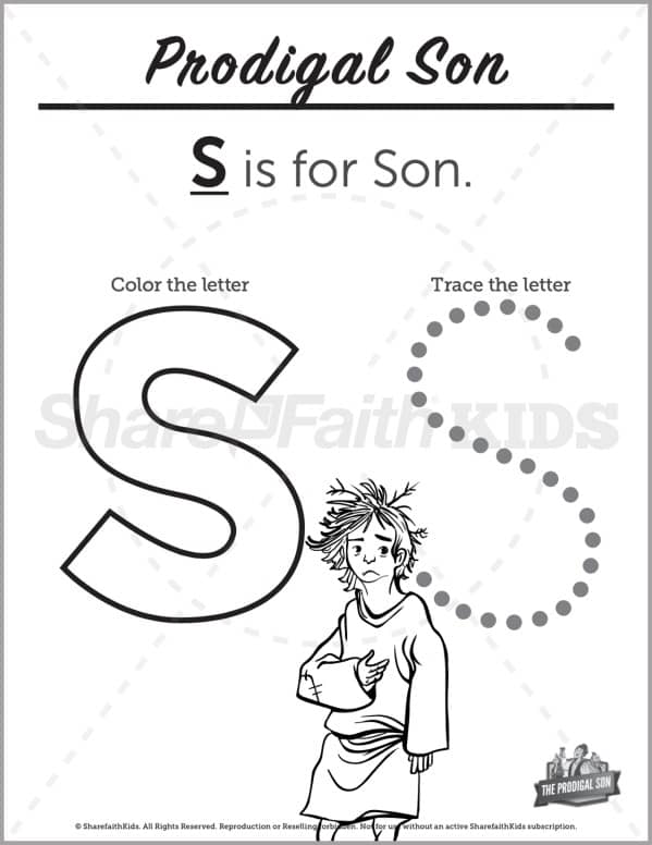 Luke the prodigal son preschool letter coloring â