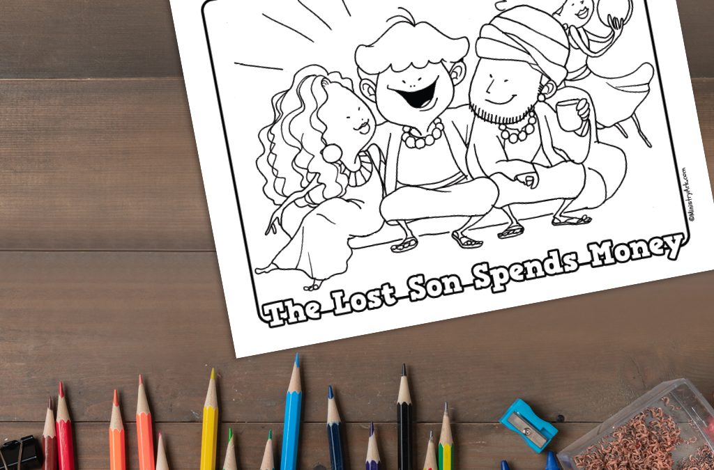 The son spends money printable coloring sheet â