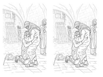 The return of the prodigal son coloring picture by stevens social studies