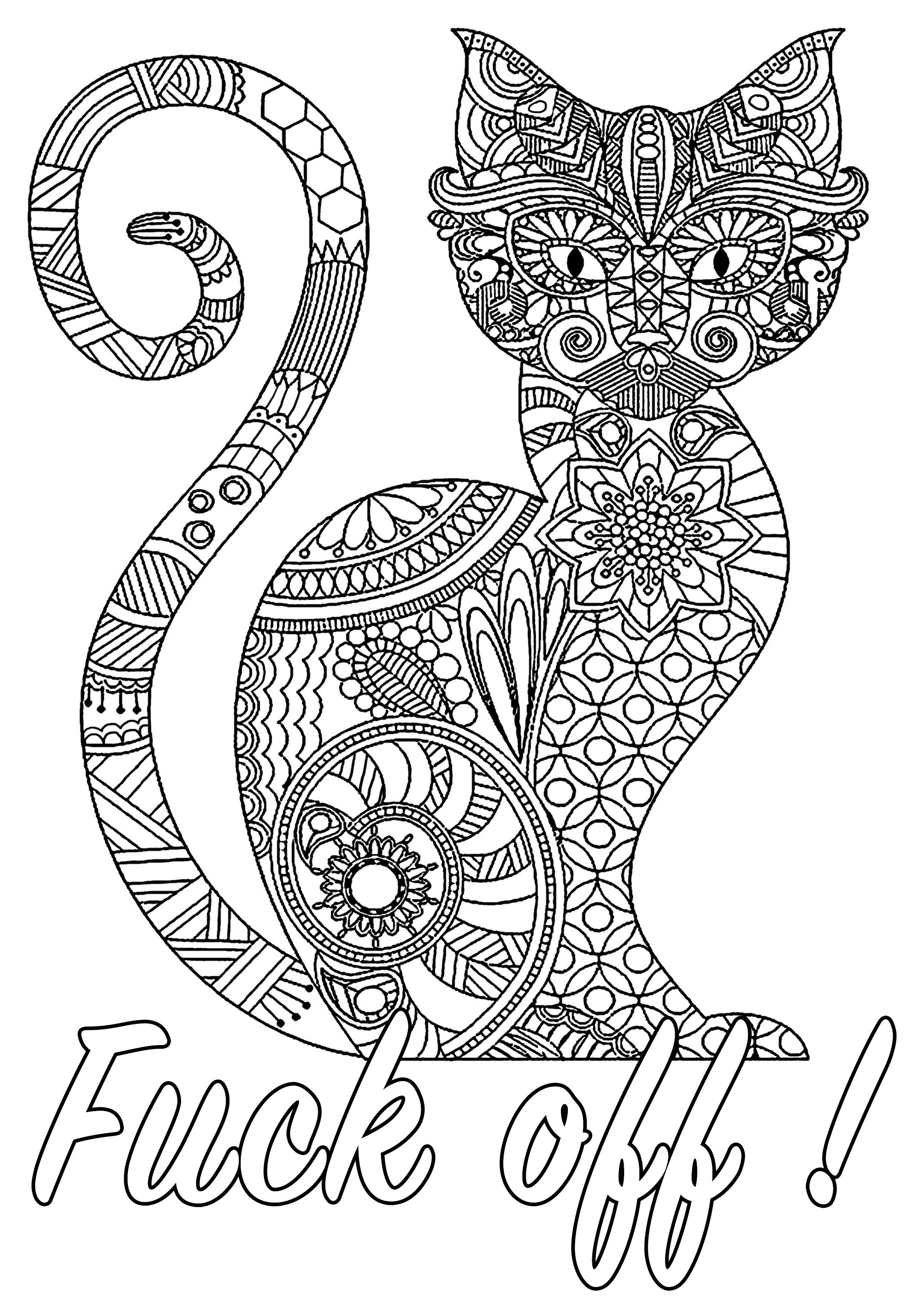 Fuck off swear word coloring page