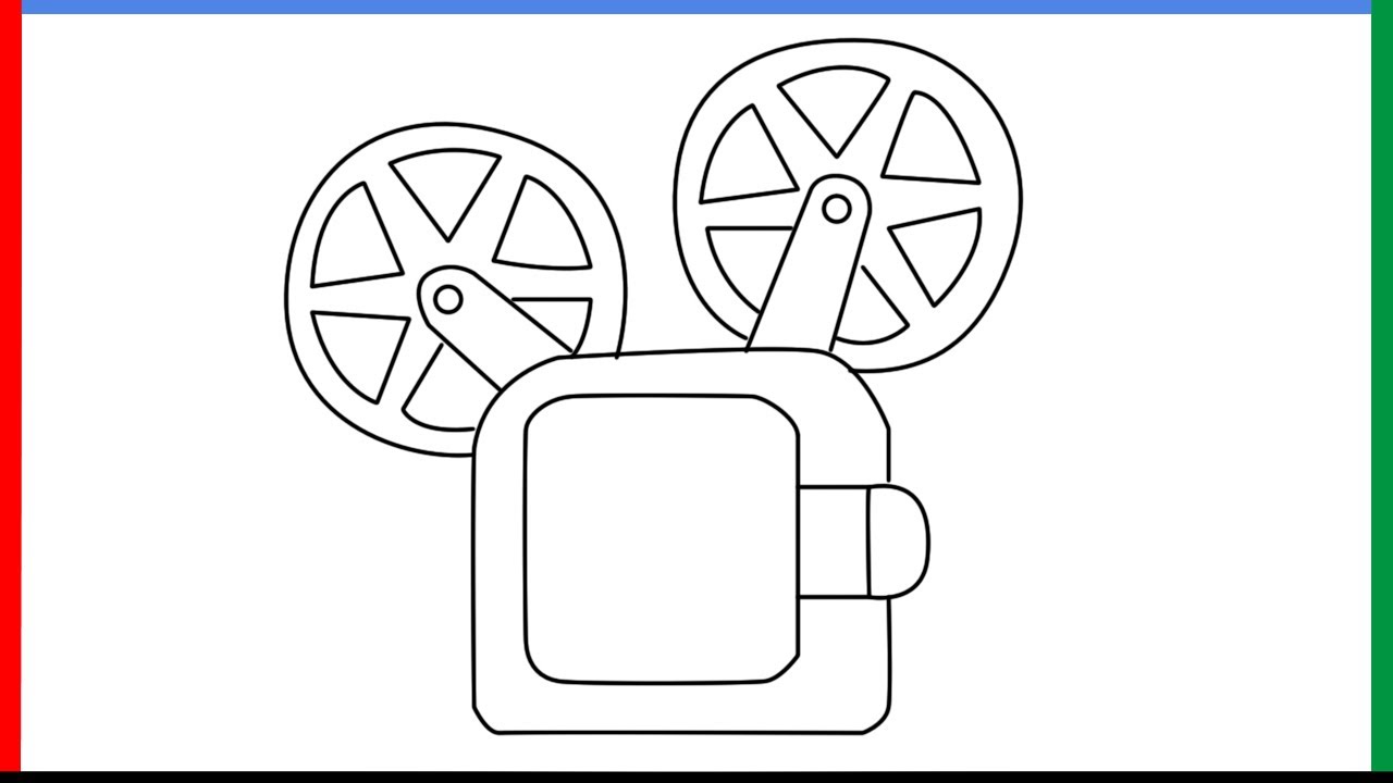 How to draw film projector emoji step by step for beginners