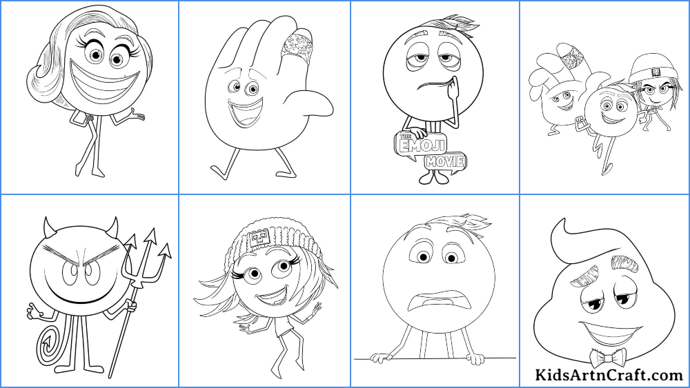 The emoji movie coloring pages for kids â free printables