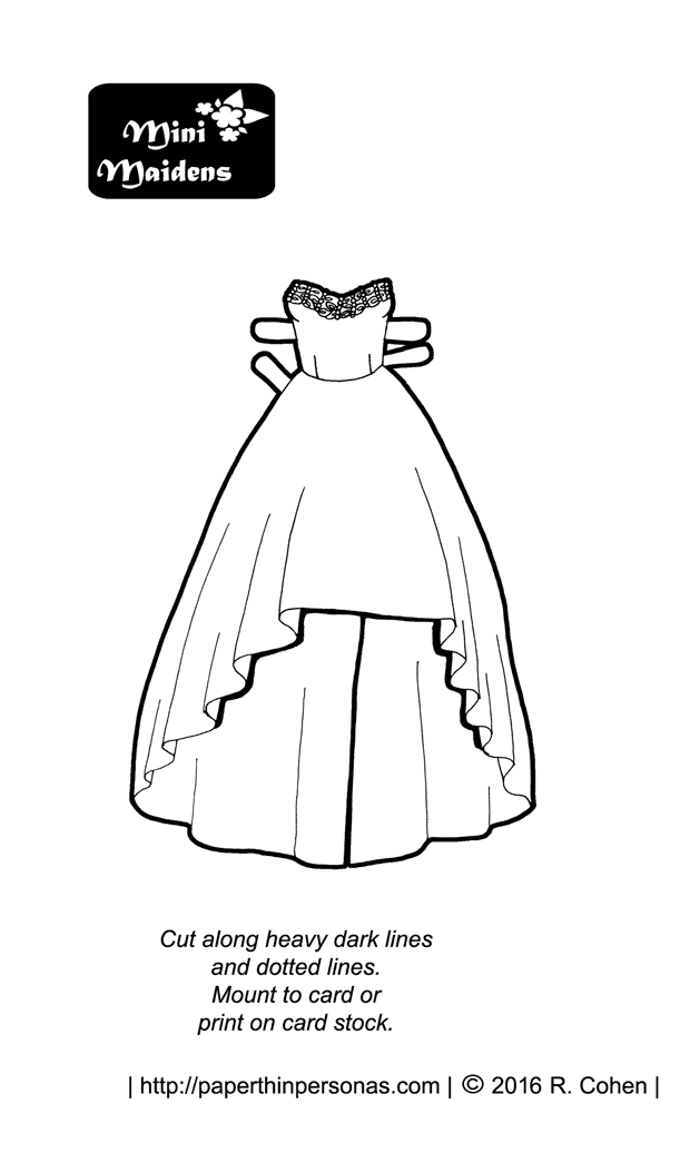 Prom paper doll coloring pages