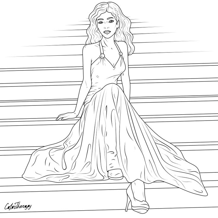 The sneakpeek for the next ðgift of the dayð tomorrow do you like this one lady stairs â barbie coloring pages barbie coloring pencil drawings of girls