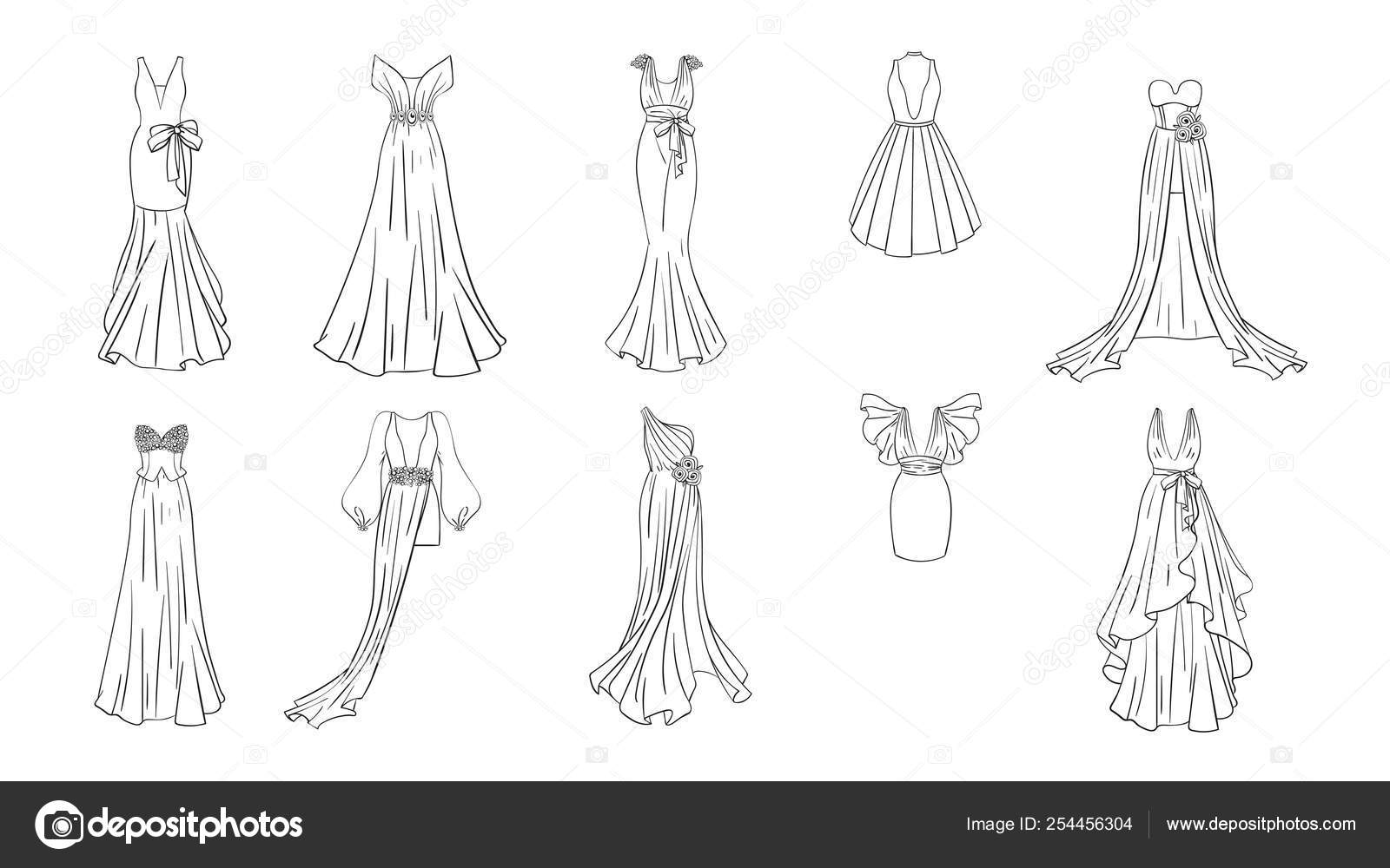 A set of different dresses stock vector by progdizmailru