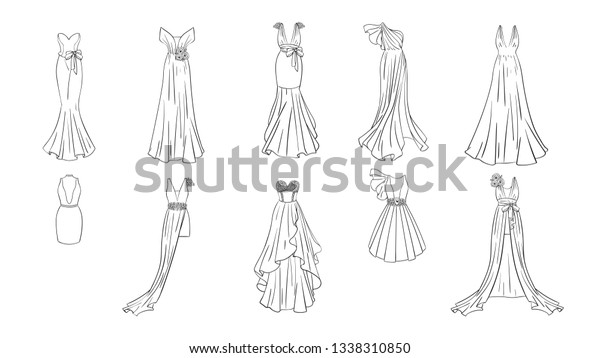 Set different dresses modern classic style stock vector royalty free