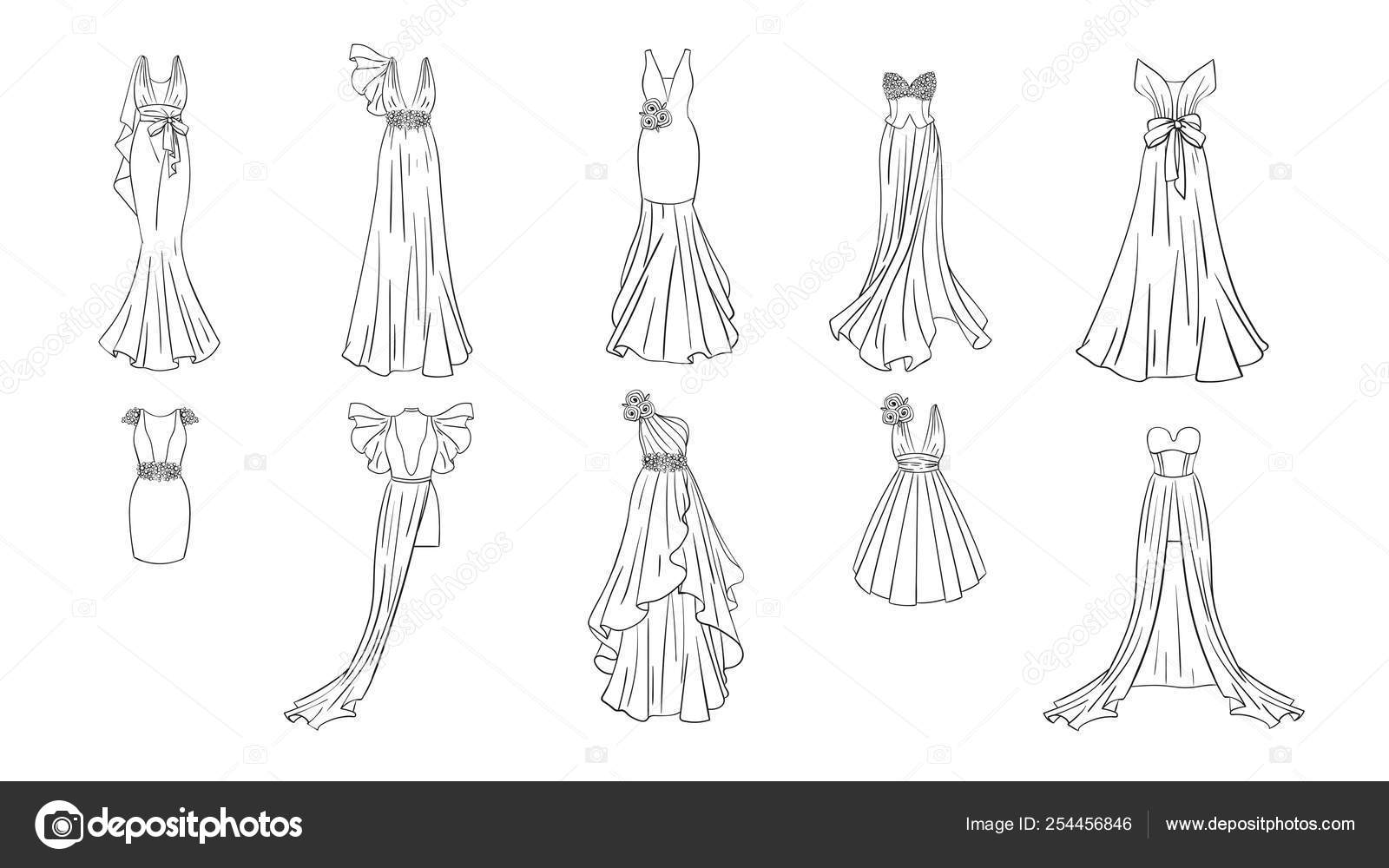 A set of different dresses stock vector by progdizmailru